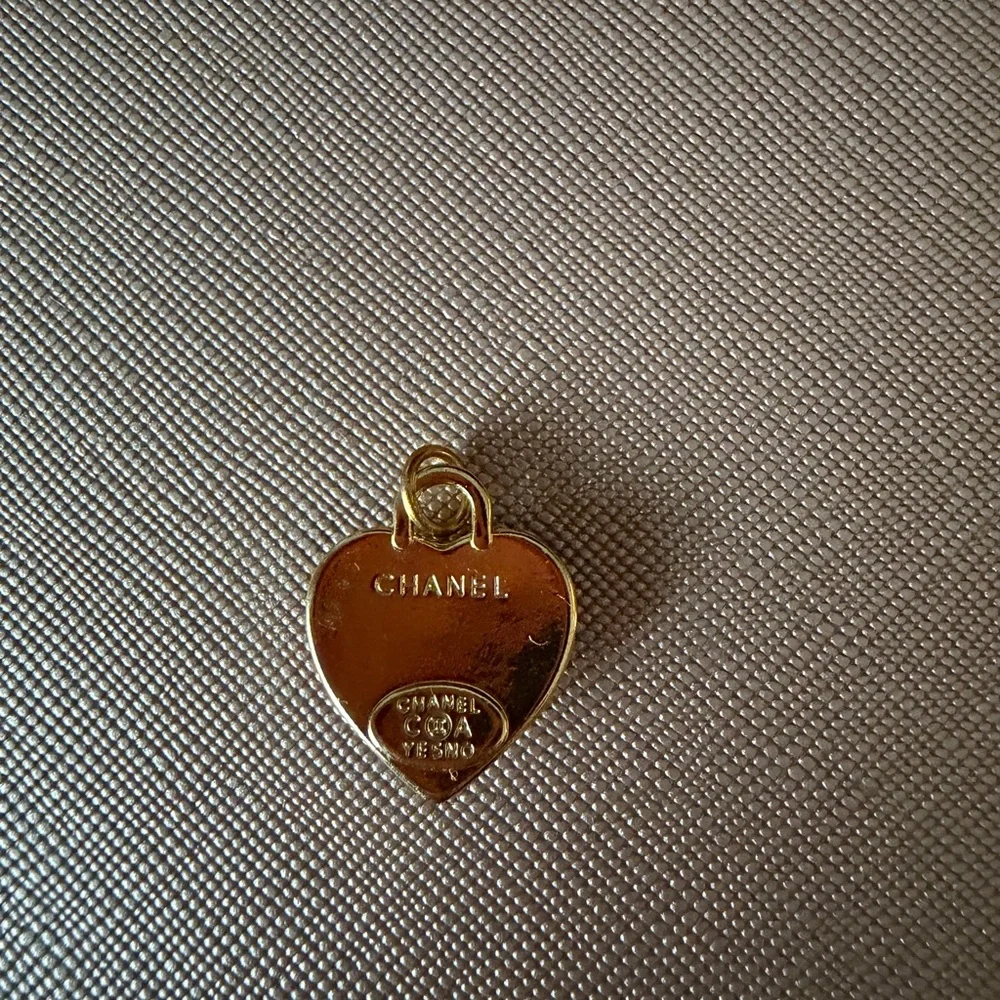 Pink Heart Charm with Gold CC Logo - Picture 2 of 2